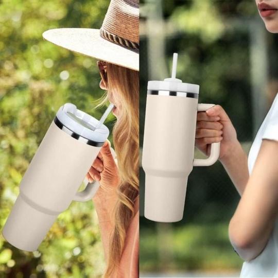 SSS Enterprise Tumbler with Handle and Straw Lid, Reusable Cup Leakproof Iced Coffee Sipper Mug for Keeping Beverages Water Hot or Cold,Perfect for Travel, Gym