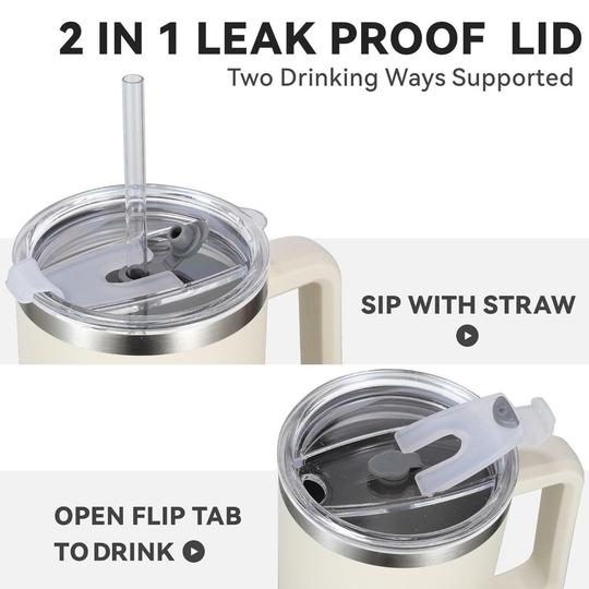 SSS Enterprise Tumbler with Handle and Straw Lid, Reusable Cup Leakproof Iced Coffee Sipper Mug for Keeping Beverages Water Hot or Cold,Perfect for Travel, Gym