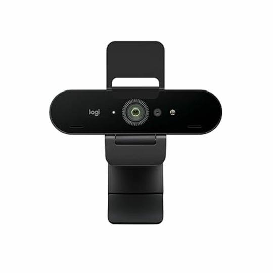 Logitech Brio 4K Webcam, Ultra 4K HD Video Calling, Noise-Canceling mic, HD Auto Light Correction, Wide Field of View, Works with Microsoft Teams, Zoom, Google Voice, PC/Mac/Laptop/Tablet, Black