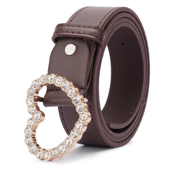Kastner Women's Brown PU Leather Casual & Formal Belt with Classic Pin Buckle