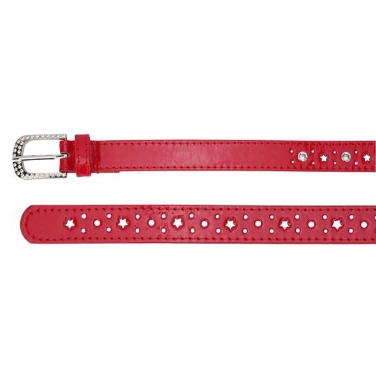 Kastner Women's Red PU Leather Casual & Formal Belt with Classic Pin Buckle