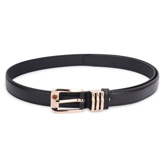 Kastner Women's Black PU Leather Casual & Formal Belt with Classic Pin Buckle