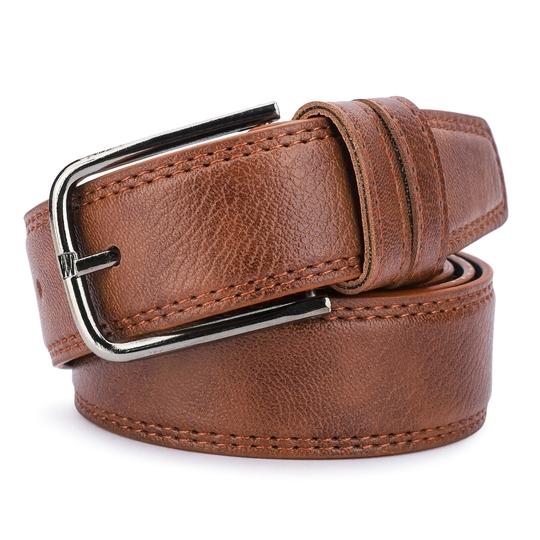 KASTNER Mens Adjustable Artificial Leather Belt with Classic Push Pin Buckle