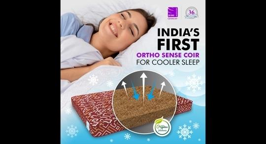 SLEEPSPA BACK SUPPORT Orthosense Cocopedic Tech. 6 Queen Mattress | 5 Years Warranty |Medium Firm
 Mattress | Coir Foam Mattress (75X66X6 Inches, Queen Size Mattress, Maroon)
