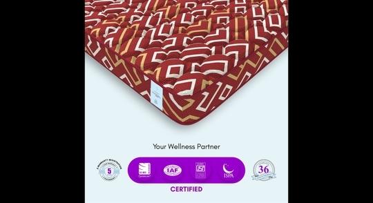 SLEEPSPA BACK SUPPORT Orthosense Cocopedic Tech. 6 Queen Mattress | 5 Years Warranty |Medium Firm
 Mattress | Coir Foam Mattress (75X66X6 Inches, Queen Size Mattress, Maroon)