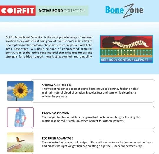 COIRFIT BONE ZONE with REBOTECH Tech. 6 Inch Queen Mattress | 3 Years Warranty | Firm Mattress | Bonded Foam Mattress (78X66X6 Inches, Queen Size Mattress, Maroon)