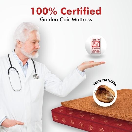 Usha Shriram Resteria Golden Fibre Tech. 4 inch Single Mattress | 5 Years Warranty | Firm Mattress | Coir Foam

 Mattress (75X30X4 Inches, Single Size Mattress, Marron)