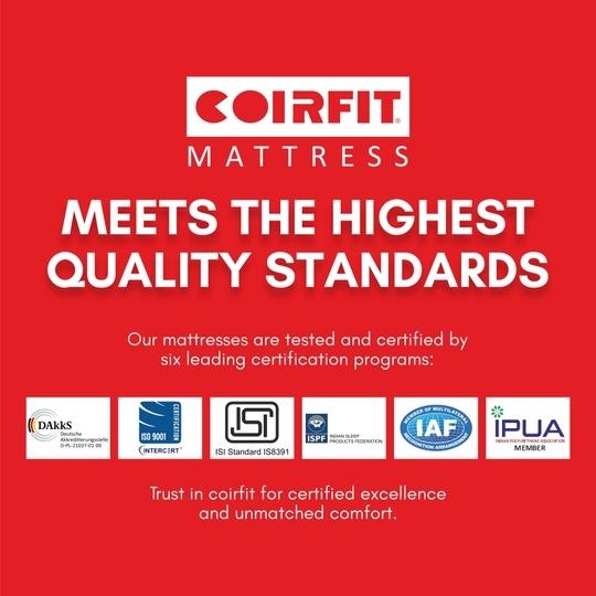COIRFIT Day Dream with 36 YEARS OF TRUST 5 Inch King Size Coir Foam Mattress(72X70 Inches), Double-Sided PU Foam Quilt | Durable & Lightweight |5-Year Warranty