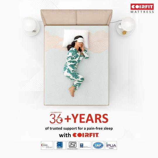 COIRFIT Health Plus with SrtX TECHNOLOGY 5 Inch Single Size Coir Foam Mattress(78X30 Inches),Orthopedic Back Care with Rubberised Rebonded Foam|Both Side Quilted, Hard Back Support, 15-Year Warranty
