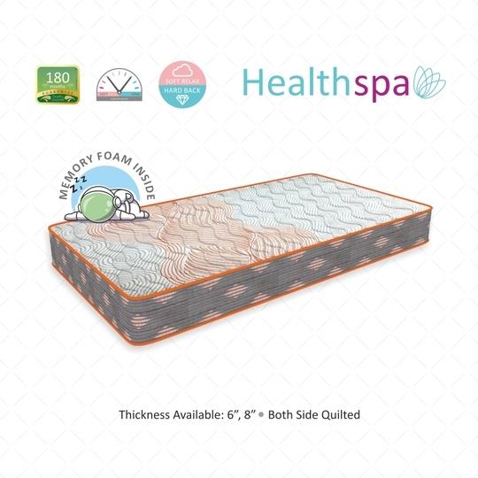 COIRFIT Health Spa Active Orthopedic with SrtX TECHNOLOGY 6 Inch Single Size High Resilience (HR) Foam Mattress (75X30 Inches),Backcare Mattress|100% Visco-Pro Memory Foam|Dual Side Quilted,15-Year Warranty