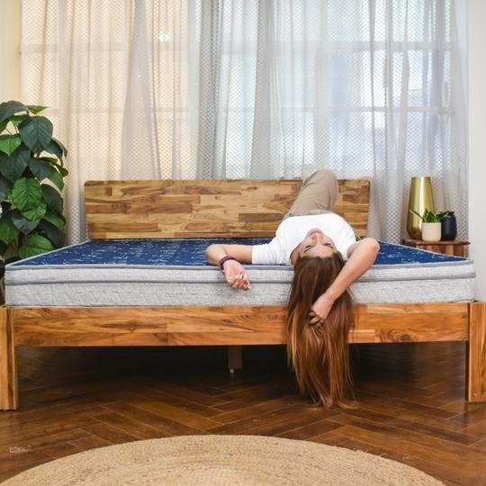 COIRFIT LUXURINO Pillow Top with ISPT Tech. 8 Inch King Mattress | 7 Years Warranty | Firm Mattress |  Bonnell Spring Mattress (75X72X8 Inches,King Mattress,Blue)