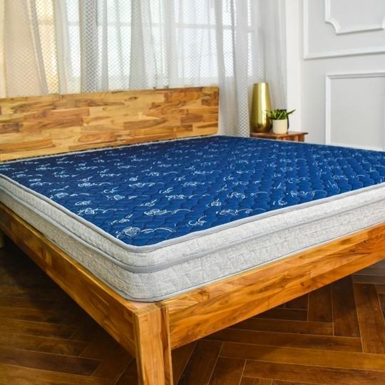 COIRFIT LUXURINO Pillow Top with ISPT Tech. 8 Inch King Mattress | 7 Years Warranty | Firm Mattress |  Bonnell Spring Mattress (75X72X8 Inches,King Mattress,Blue)