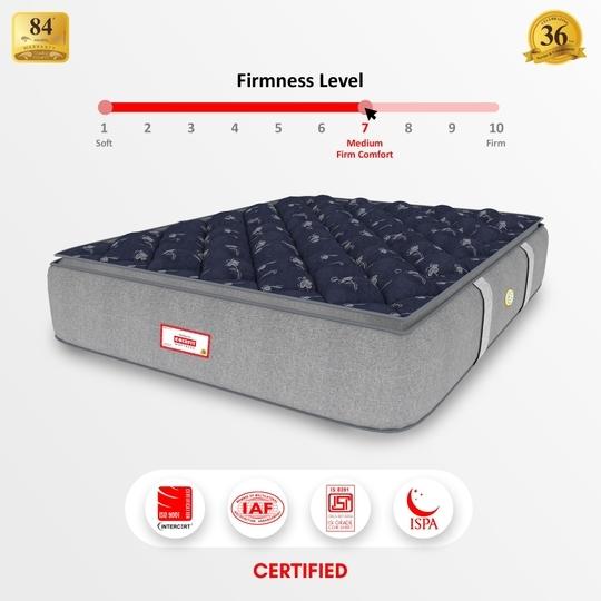 COIRFIT LUXURINO Pillow Top with ISPT Tech. 10 Inch Double Mattress | 7 Years Warranty | Firm Mattress |  Bonnell Spring Mattress (75X48X10 Inches,Double Mattress,Blue)