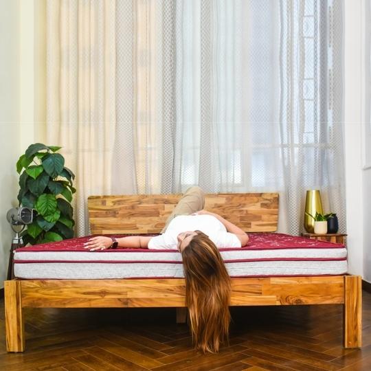 COIRFIT LUXURINO Pillow Top with ISPT Tech. 6 Inch Single Mattress | 7 Years Warranty | Firm Mattress |  Bonnell Spring Mattress (75X36X6 Inches,Single Mattress,Red)
