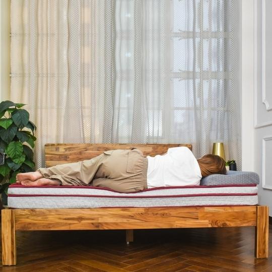 COIRFIT LUXURINO Pillow Top with ISPT Tech. 6 Inch Single Mattress | 7 Years Warranty | Firm Mattress |  Bonnell Spring Mattress (75X36X6 Inches,Single Mattress,Red)