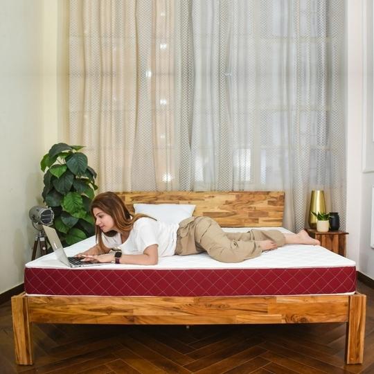 COIRFIT Magic Orthopedic Dual Comfort For Back Pain Relief 8 Inch Queen Mattress | 5 Years Warranty |Firm Mattress | Coir Foam Mattress (75X66X8 Inches, Queen Size Mattress, Maroon)