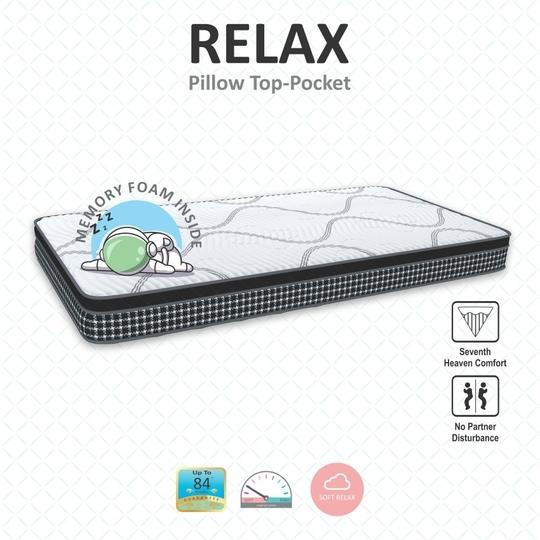 Coirfit RELAX Pillow Top With ISPT Technology 6 Inch Single Size Hybrid Memory Foam and Pocket Spring Mattress (75X42 Inches), No Partner Disturbance, Soft Relax Comfort, with PU Foam| 7-Year Warranty