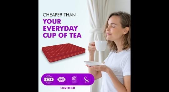 SLEEPSPA SOFT BOUNCE PREMIUM ORTHOPEDIC DIRECT FROM FACTORY3 inch Queen Mattress | 2 Years Warranty | Soft Mattress | High Resilience (HR) Foam Mattress (72X60X3 Inches, Queen Size Mattress, Maroon)