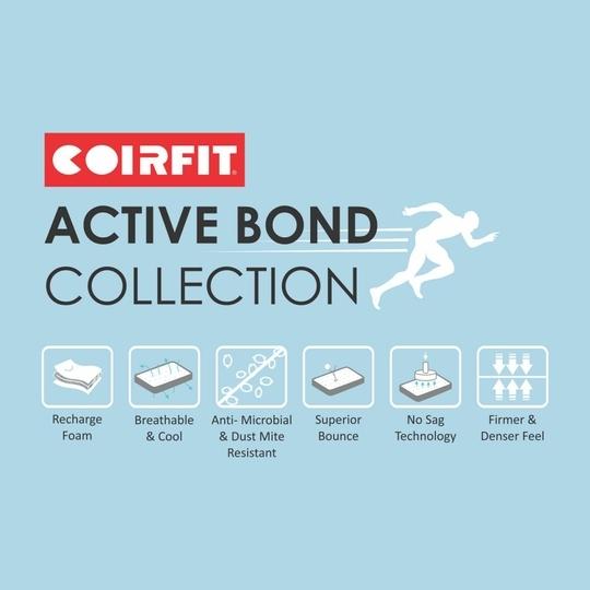 Coirfit Spine Fine Orthopedic Euro Top With Rebotech Technology 5 Inch Single Size Bonded Foam Mattress (75X35 Inches) Premium Knitted Fabric, Soft Relax | 5-Year Warranty