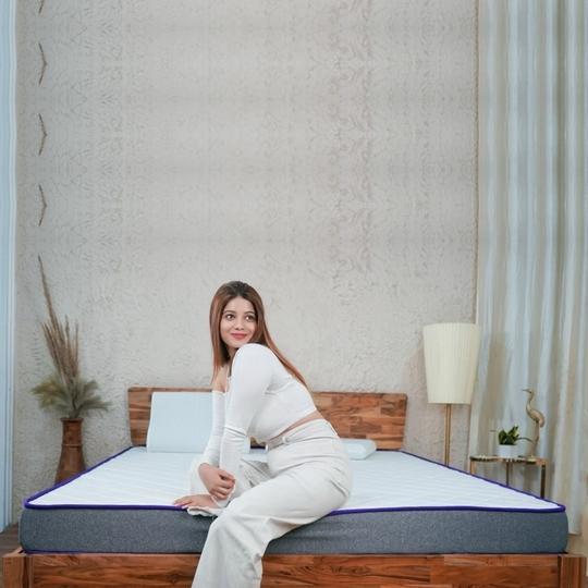 SLEEPSPA Dual Comfort - Hard & Soft- with Comfort Cubes and Rebotech Tech. 5 inch King Mattress | 7 Years Warranty | High Resilience (HR) Foam Mattress| Dual Comfort Mattress (King Size Mattress - 72X72X5 inches, Grey)