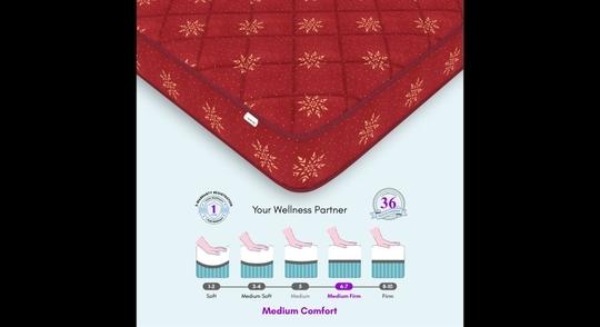 SLEEPSPA SOFT BOUNCE PREMIUM ORTHOPEDIC DIRECT FROM FACTORY3 inch Double Mattress | 2 Years Warranty | Soft Mattress | High Resilience (HR) Foam Mattress (75X48X3 Inches, Double Size Mattress, Maroon)