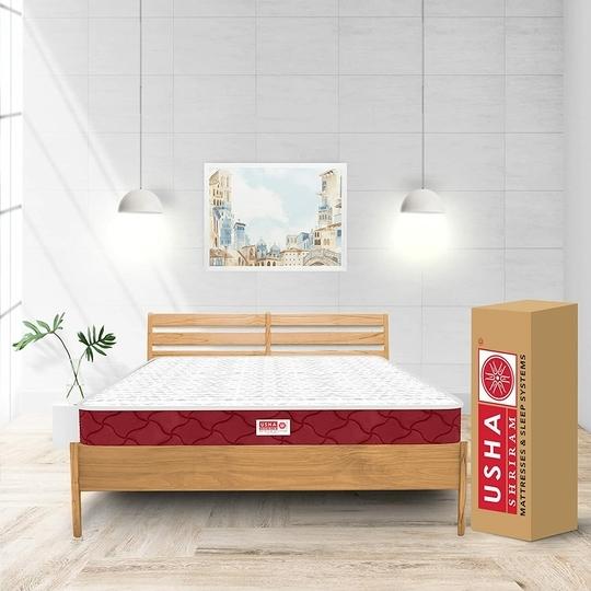 Usha Shriram tru Spring with NPSS Tech. 10 inch Single Mattress | 7 Years Warranty | Firm Mattress | Bonnell Spring

 Mattress (75X35X10 Inches, Single Size Mattress, Red)