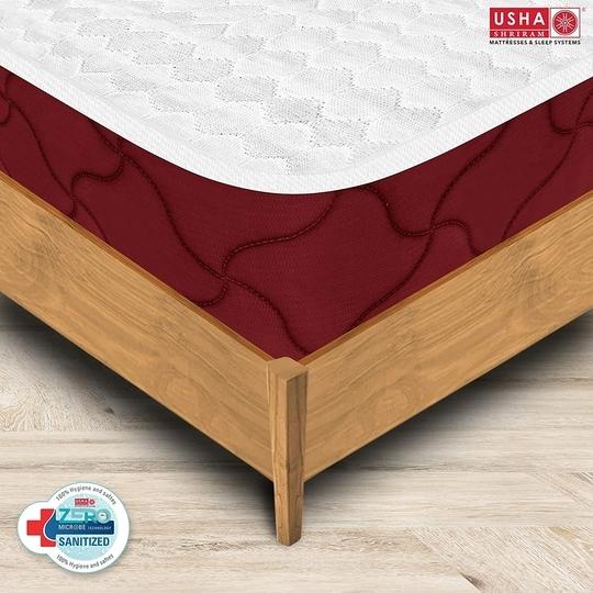 Usha Shriram tru Spring with NPSS Tech. 10 inch Single Mattress | 7 Years Warranty | Firm Mattress | Bonnell Spring

 Mattress (75X35X10 Inches, Single Size Mattress, Red)