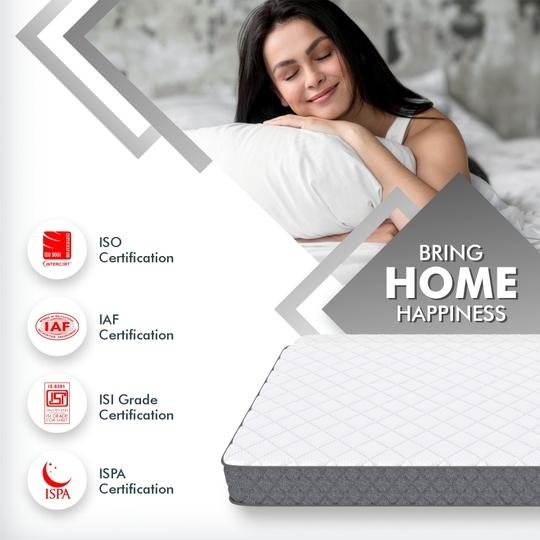 Usha Shriram tru Spring with NPSS Tech. 8 inch King Mattress | 7 Years Warranty | Firm Mattress | Bonnell Spring

 Mattress (78X70X8 Inches, King Size Mattress, Grey)