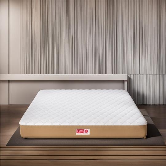 Usha Shriram Aero Cool Gel with posture Control Tech. 5 inch Double Mattress | 15 Years Warranty | Dual Mattress |Memory Foam Mattress (72X48X5 Inches, Double Size Mattress, White)