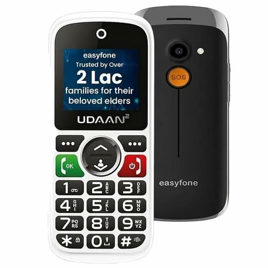 easyfone Udaan 2 Big Button Mobile Phone for Senior Citizens - Safety Device with SOS & Fraud call Prevention | Loud sound | very easy to use | Large display | 1 - year warranty.