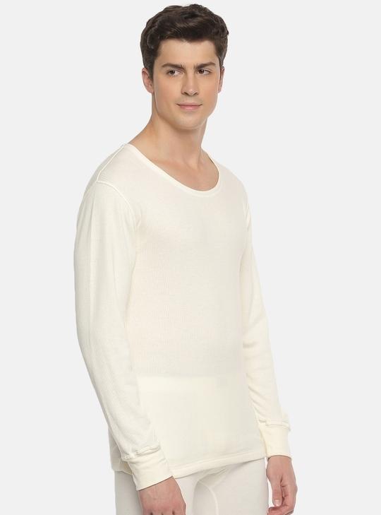 Macroman M Series Men White Solid Cotton Pack of 1 Thermal Tops