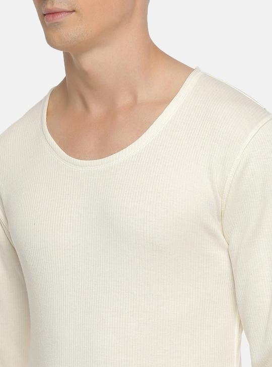 Macroman M Series Men White Solid Cotton Pack of 1 Thermal Tops