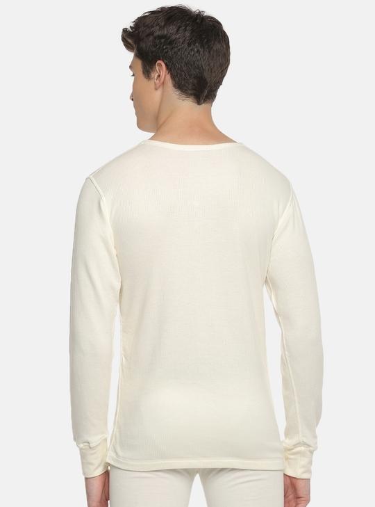 Macroman M Series Men White Solid Cotton Pack of 1 Thermal Tops