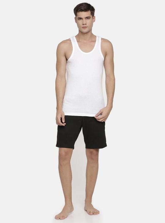 Rupa Macroman M Series Men's White Solid 100% Cotton Vest
