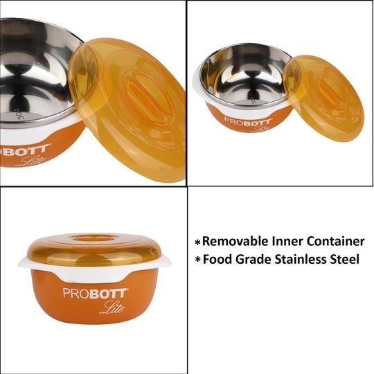 PROBOTT LITE Stainless Steel MUNCHY Lunch Box Household Container PBH 6016 - Orange