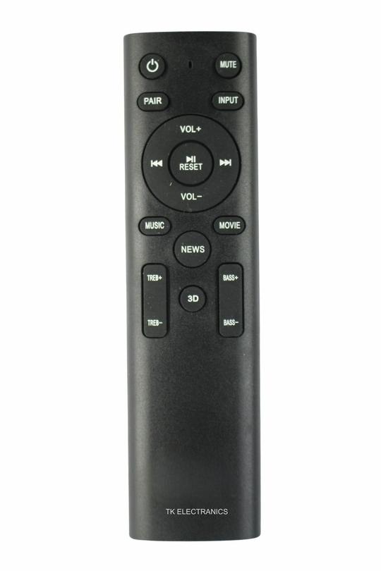 TK ELECTRANICS Boat Soundbar Remote Control, Universal Audio/Video System Controller, EQ Mode Selection, 16 cm x 4 cm, Black (TKE-560)
