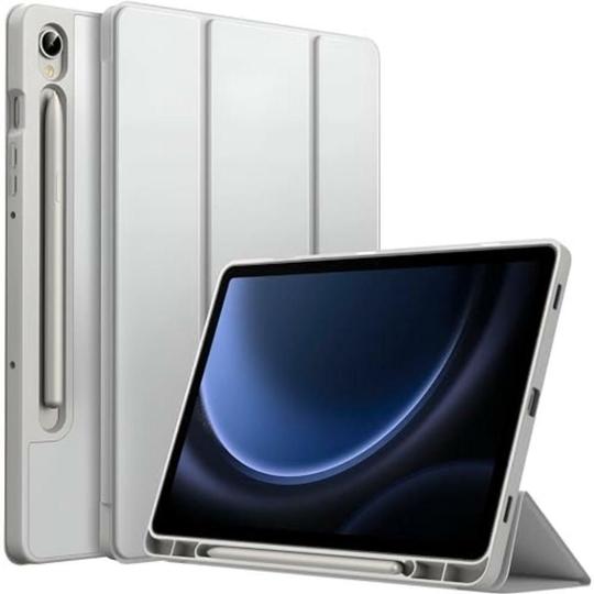 ProElite Cover for Samsung Galaxy Tab S9 FE 10.9 inch Cover, Soft Flexible Flip Case Cover with S Pen Holder for Samsung Galaxy Tab S9 FE 10.9 inch, Support Auto Sleep Wake, [Recoil Series] - Grey