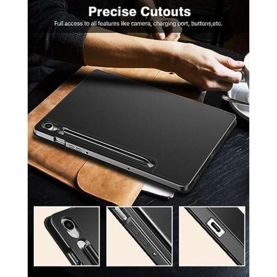 ProElite Cover for Samsung Galaxy Tab S9 FE 10.9 inch Cover, Soft Flexible Flip Case Cover with S Pen Holder for Samsung Galaxy Tab S9 FE 10.9 inch, Support Auto Sleep Wake, [Recoil Series] - Grey