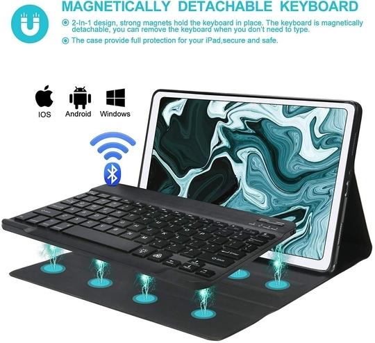 ProElite Keyboard case for Redmi Pad 10.6 inch, Magnetic Detachable Wireless Bluetooth Keyboard Built-in 7-Colors Backlit