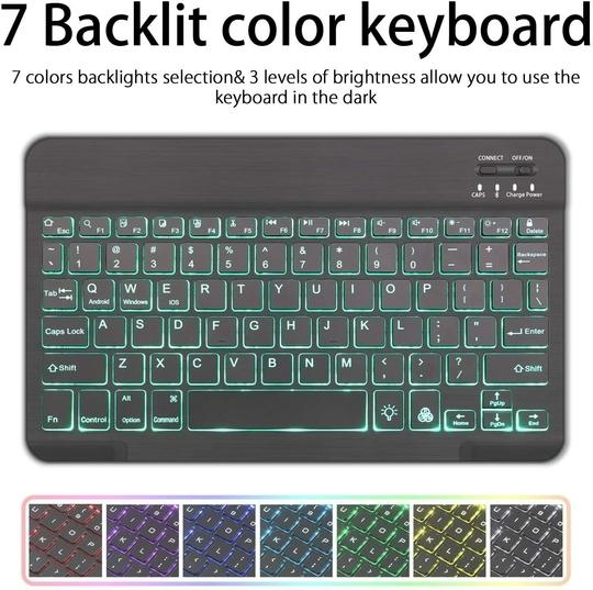 ProElite Keyboard case for Redmi Pad 10.6 inch, Magnetic Detachable Wireless Bluetooth Keyboard Built-in 7-Colors Backlit