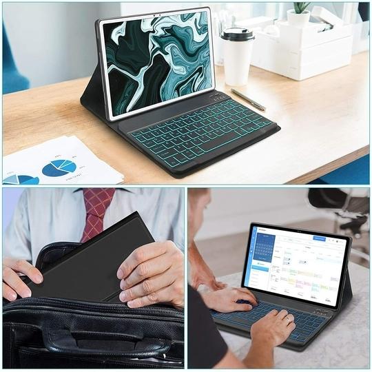 ProElite Keyboard case for Redmi Pad 10.6 inch, Magnetic Detachable Wireless Bluetooth Keyboard Built-in 7-Colors Backlit