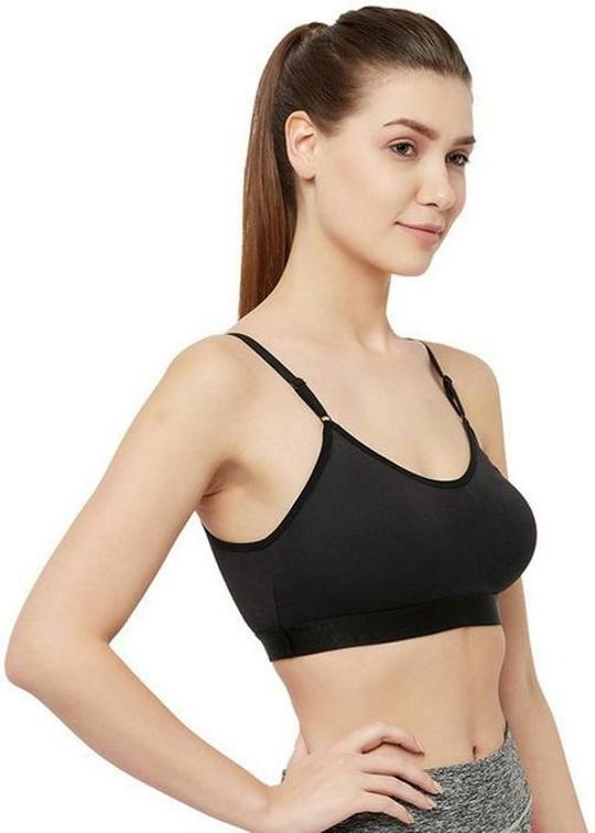 T.T. Women Cami Bra Non Padded Bra(Black)