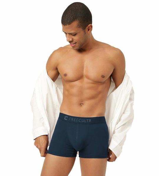 FREECULTR Men's Blue Solid Pure Modal Trunks