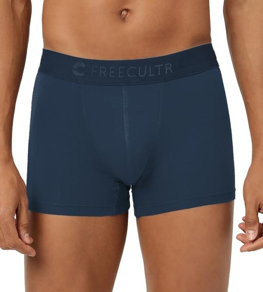 FREECULTR Men's Blue Solid Pure Modal Trunks
