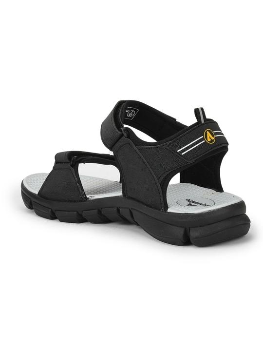 Aqualite Mens Black, Mustard Sports Sandals