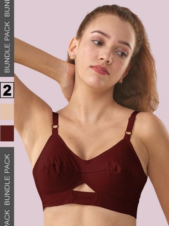 Lux Venus Board Bottom Bra with Adjustable Strap (Skin_Maroon)