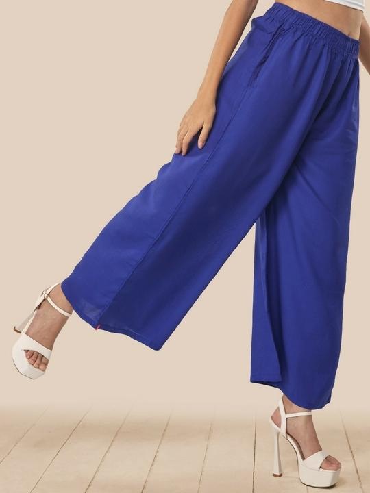 Lyra Women's Royal Blue solid Palazzo