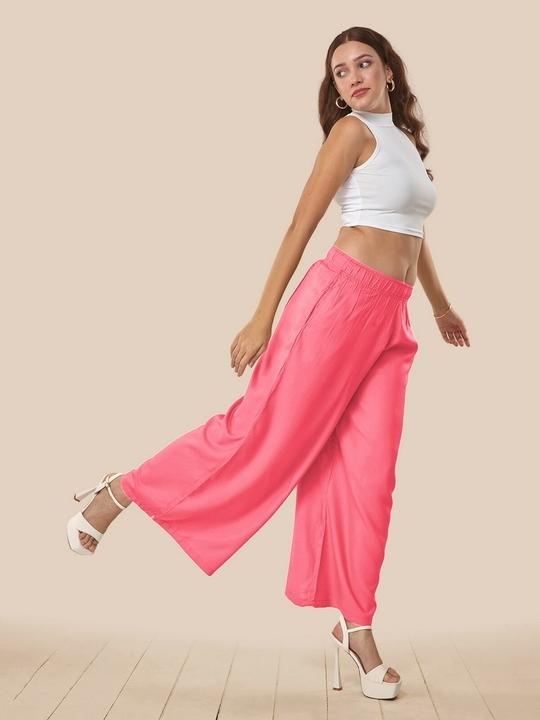 Lyra Women's Pink solid Palazzo