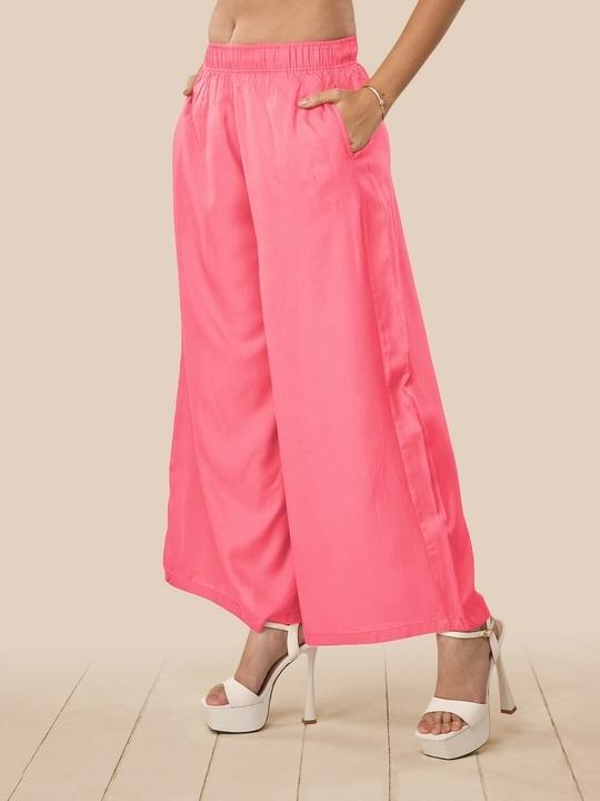 Lyra Women's Pink solid Palazzo