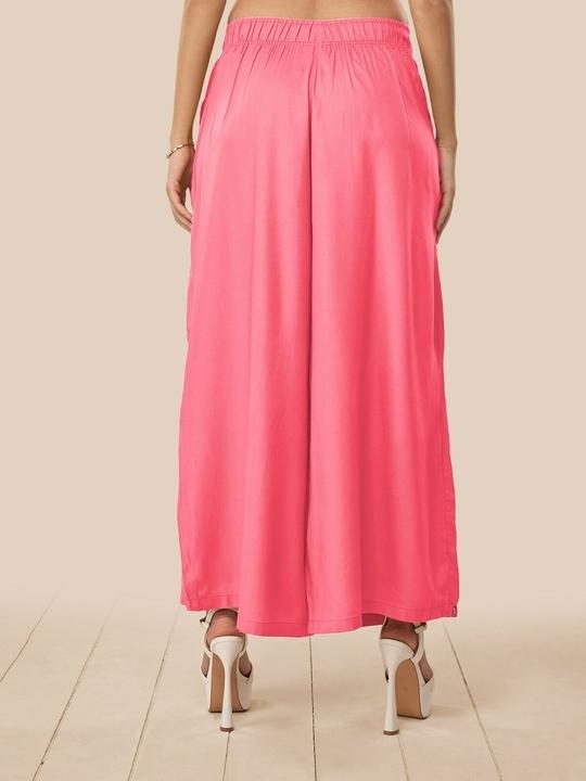 Lyra Women's Pink solid Palazzo